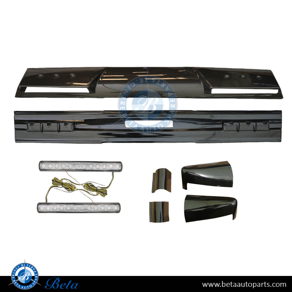 Front Roof Spoiler Upgrade to 2018 BBS Look Carbon for Mercedes G-Class W463 1992-2017 models, Part Number 4638801101 Front Roof Spoiler Upgrade to 2018 BBS Look Carbon for Mercedes G-Class W463 1992-2017 models, Part Number 4638801101